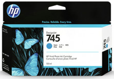 HP 745 WW 130-ml Cyan DesignJet Ink Cartridge